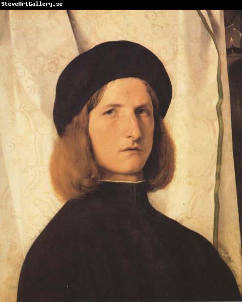 Lorenzo Lotto Young Man Before a White Curtain (mk45)